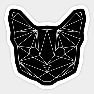 Geometric White Cat Sticker